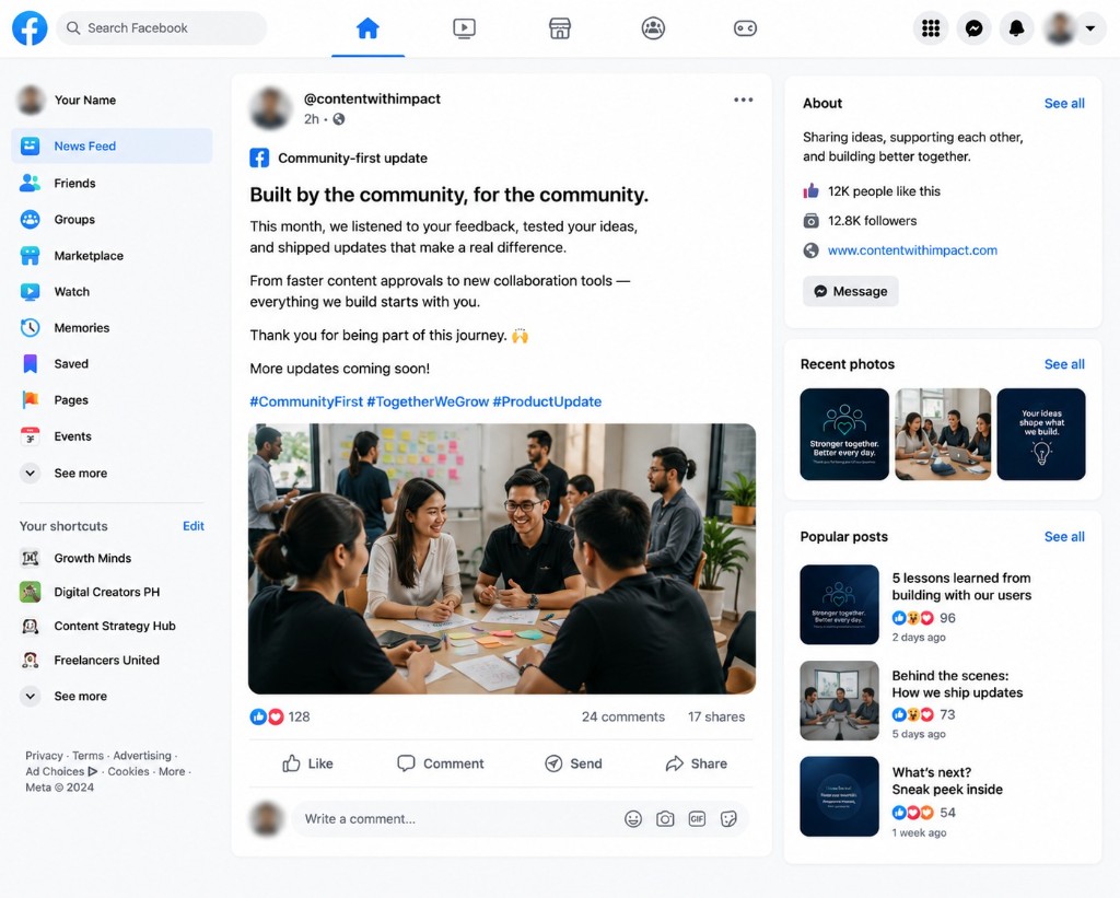 CopyUp-generated Facebook post example